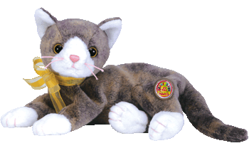 A transparent image of Cappuccino the Cat Beanie Baby.